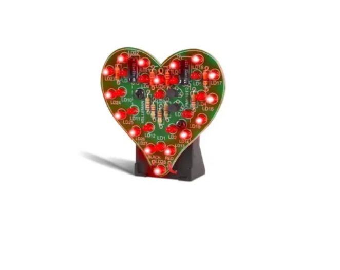 깜박이는 LED 스윗하트 솔더링 키트