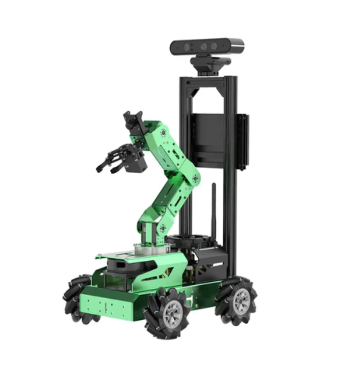 Jetson Nano로 구동되는 비전 조작기가 장착된 JetAuto Pro ROS 로봇 자동차는 SLAM 매핑/내비게이션/Python(Jetson Nano 4GB가 포함된 프리미엄 키트)을 지원합니다.