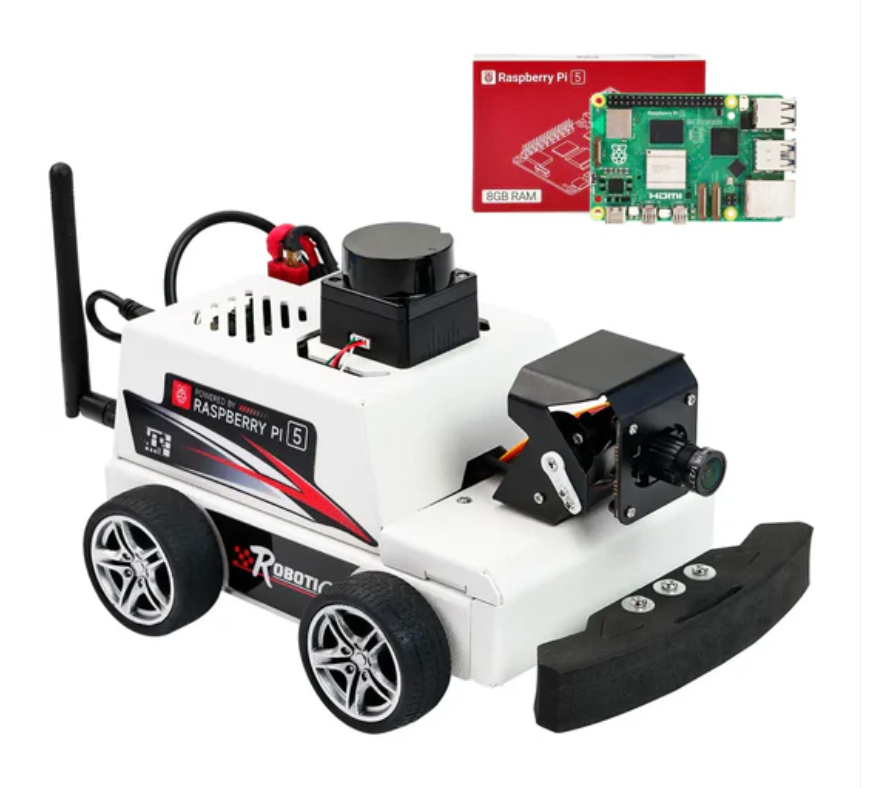 Yahboom Raspberry Pi 5 AI Visual ROS2 로봇 차량용 키트 10대 엔지니어 학생을 위한 2DOF LiDAR 줄기 교육 프로젝트(Raspberry Pi5-8GB 포함)