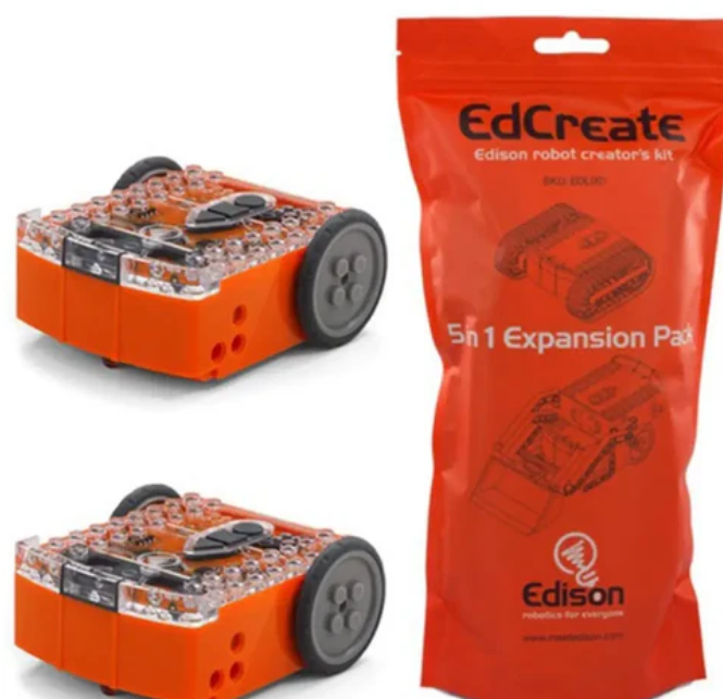 Edison 로봇 2개와 EdCreate 키트를 갖춘 EdSTEM 홈 키트