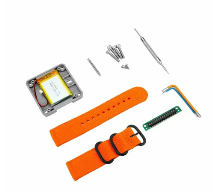 오렌지색 스트랩이 있는 M5Stack Watch Development Kit V1.1(M5Core 호환)